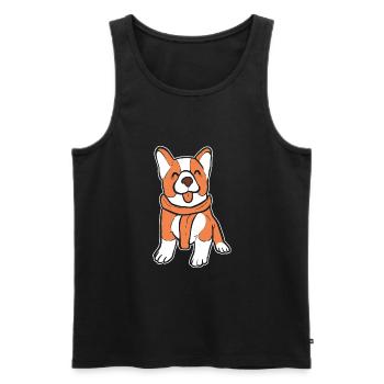 Corgi - Débardeur bio Premium Homme - noir - Devant - AI Model Male 178 light (178cm)