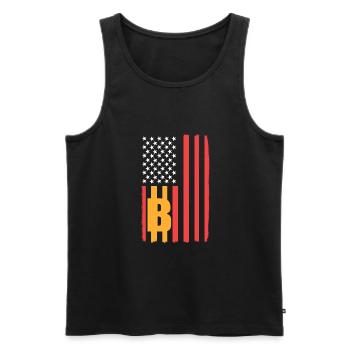 Bitcoin - Men's Premium Organic Tank Top - black - Front - Michal (187cm)