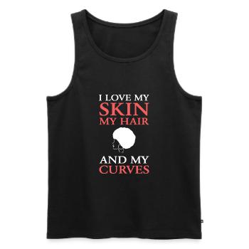Afro Latina - Men's Premium Organic Tank Top - black - Front - AI Model Male 178 light (178cm)