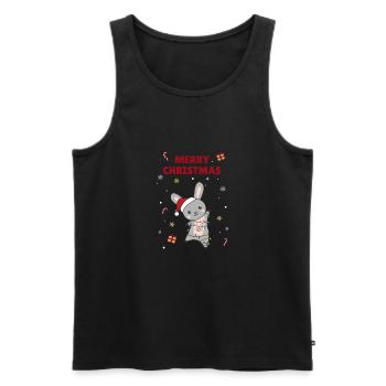 Lapin Joyeux Noël Animaux d’hiver Lapins - Débardeur bio Premium Homme - noir - Devant - Michal (187cm)