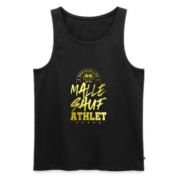 Malle Sauf Athlet Mallorca Party Spruch - Männer Premium Bio Tank Top - Schwarz - Vorne - AI Model Male 178 light (178cm)