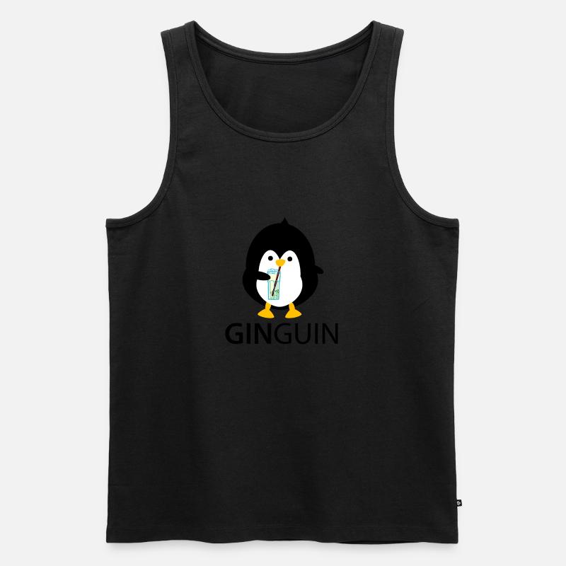 Pinguin mit Gin - Männer Premium Bio Tank Top - undefined