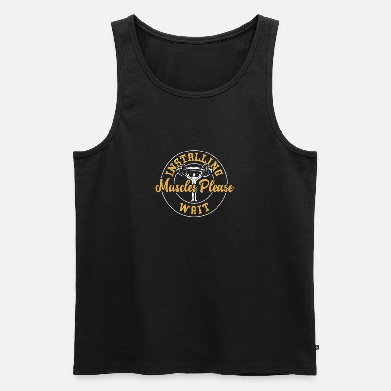 Installing Muscles Please Wait - Männer Premium Bio Tank Top - Schwarz