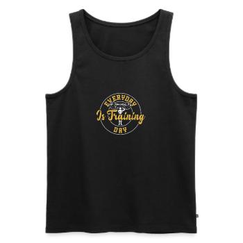 Everyday Is Training Day - Gym - Men's Premium Organic Tank Top - black - Front - Michal (187cm)