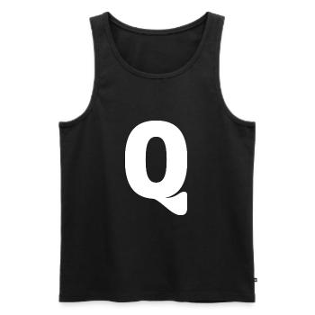 Q - Men's Premium Organic Tank Top - black - Front - Michal (187cm)
