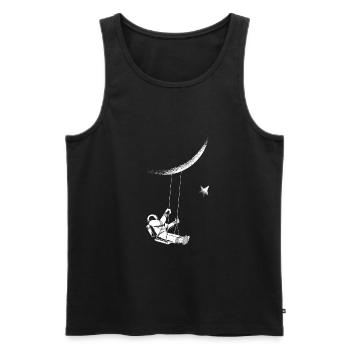 Astronaut moon - Men's Premium Organic Tank Top - black - Front - Michal (187cm)