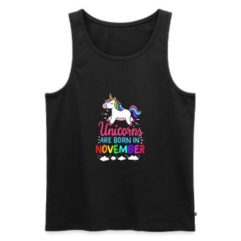 Unicorns Are Born In November Birth Month - Men's Premium Organic Tank Top - black - Front - Michal (187cm)