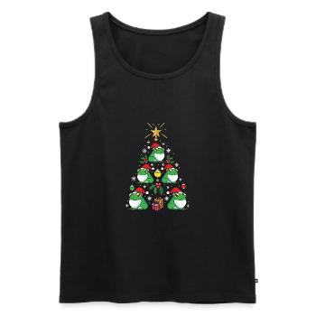 Lustiger Frosch-Weihnachtsbaum-Tierliebhaber-Feiertag - Männer Premium Bio Tank Top - Schwarz - Vorne - AI Model Male 178 light (178cm)