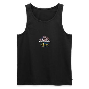 Schweden Schwedische Flagge USA Amerikanische Familie Abstammung - Männer Premium Bio Tank Top - Schwarz - Vorne - AI Model Male 178 light (178cm)