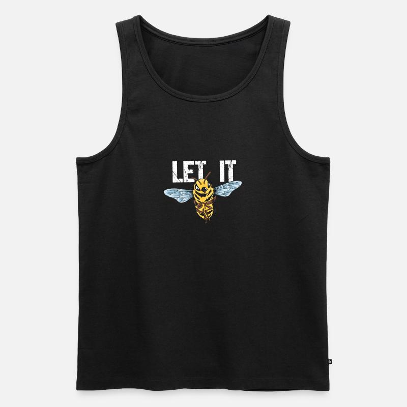 Biene | Let It Bee - Männer Premium Bio Tank Top - Schwarz