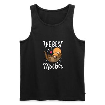 Le meilleur Motter Animal Pun Otter Lover Drôle - Débardeur bio Premium Homme - noir - Devant - AI Model Male 178 light (178cm)