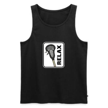 Lacrosse Relax Lacrosse Racket Lacrosse Player - Men's Premium Organic Tank Top - black - Front - Michal (187cm)