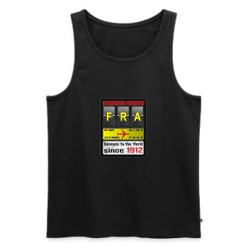 FRA Frankfurt Main Airport Germany - Men's Premium Organic Tank Top - black - Front - AI Model Male 178 light (178cm)