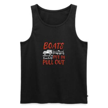 Boot fahren Kapitän Schiff lustiger Spruch - Männer Premium Bio Tank Top - Schwarz - Vorne - Michal (187cm)