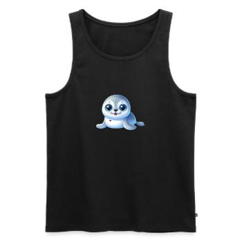 Robbe - Männer Premium Bio Tank Top - Schwarz - Vorne - Michal (187cm)