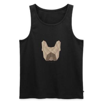 Geometric Frenchie fawn - Französische Bulldogge - Männer Premium Bio Tank Top - Schwarz - Vorne - Michal (187cm)