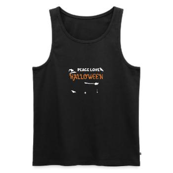 Peace Love Halloween - Halloween - Männer Premium Bio Tank Top - Schwarz - Vorne - Michal (187cm)