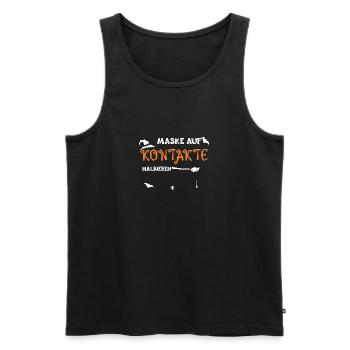 Halve mask to contacts - Men's Premium Organic Tank Top - black - Front - AI Model Male 178 light (178cm)