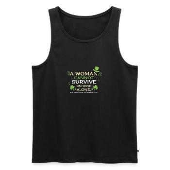 A Woman Cannot Survive On Wine A... - Männer Premium Bio Tank Top - Schwarz - Vorne - Michal (187cm)