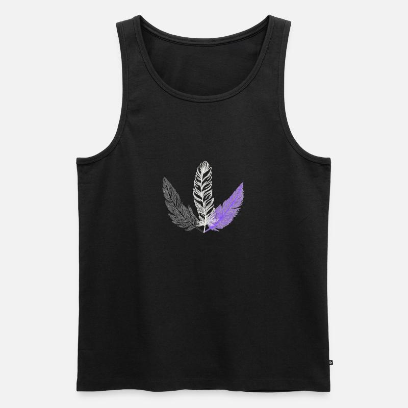 Feder asexuell - Männer Premium Bio Tank Top - Schwarz