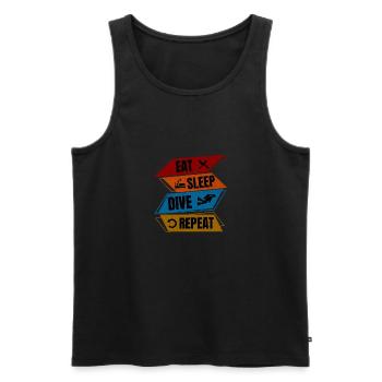 Eat Sleep Dive Repeat Shirt - Men's Premium Organic Tank Top - black - Front - AI Model Male 178 light (178cm)