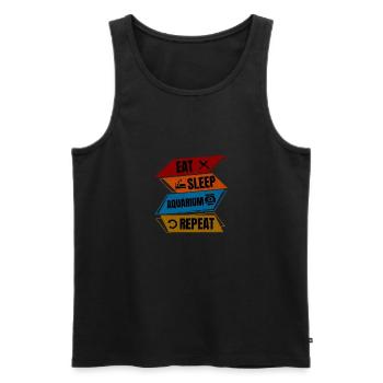 Eat Sleep Aquarium Repeat Shirt - Men's Premium Organic Tank Top - black - Front - AI Model Male 178 light (178cm)