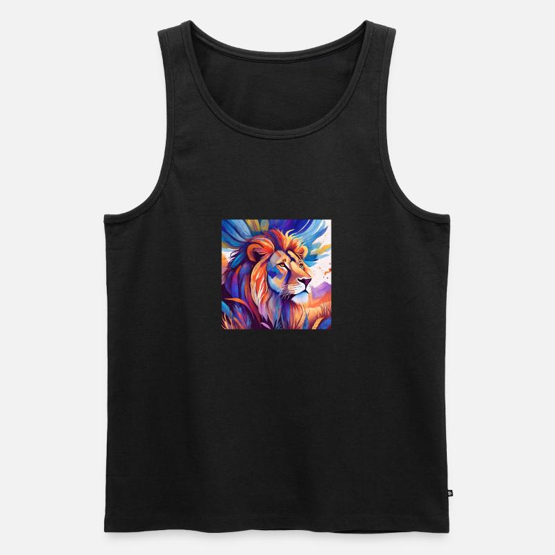 Löwe Kunst - Männer Premium Bio Tank Top - Schwarz