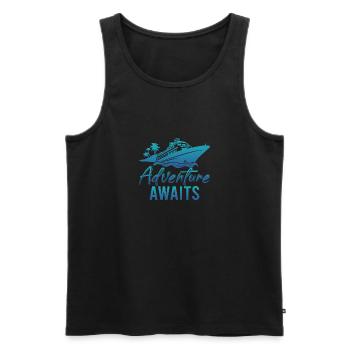 Kreuzfahrt Kreuzfahrtschiff Cruise Vintage Cruiser - Männer Premium Bio Tank Top - Schwarz - Vorne - AI Model Male 178 light (178cm)