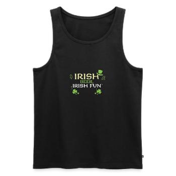 Irish beer, Irish fun - Männer Premium Bio Tank Top - Schwarz - Vorne - Michal (187cm)