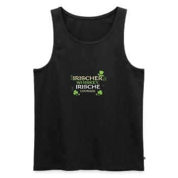 Irischer Whiskey, irische Courage - Männer Premium Bio Tank Top - Schwarz - Vorne - AI Model Male 178 light (178cm)