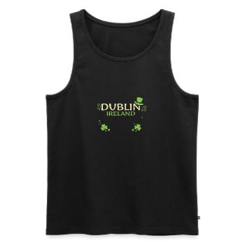 Dublin Irlande - Saint-Patrick - Débardeur bio Premium Homme - noir - Devant - Michal (187cm)