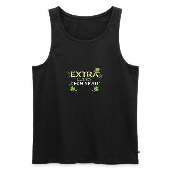 Extra Lucky This Year - Men's Premium Organic Tank Top - black - Front - AI Model Male 178 light (178cm)