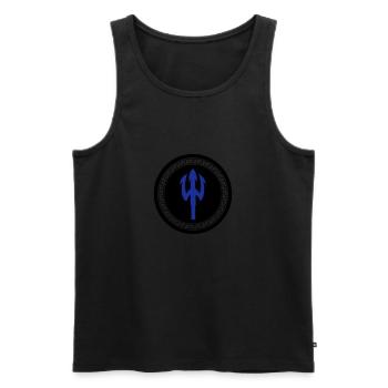 dreizack 002 - Männer Premium Bio Tank Top - Schwarz - Vorne - Michal (187cm)