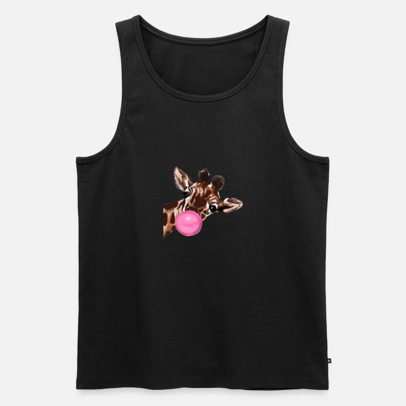 Giraffe mit Bubble gum - Männer Premium Bio Tank Top - undefined