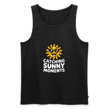 Sunny Summer Moments Vibes Summer Sun - Men's Premium Organic Tank Top - black - Front - AI Model Male 178 light (178cm)