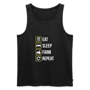 Eat Sleep Farm Repeat - Men's Premium Organic Tank Top - black - Front - Michal (187cm)