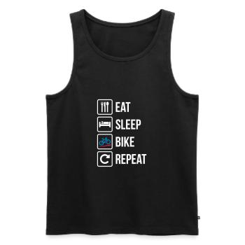 Eat Sleep Bike Repeat - Männer Premium Bio Tank Top - Schwarz - Vorne - Michal (187cm)