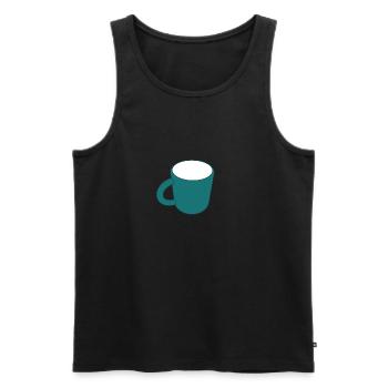 Empty coffee cup - Men's Premium Organic Tank Top - black - Front - AI Model Male 178 light (178cm)