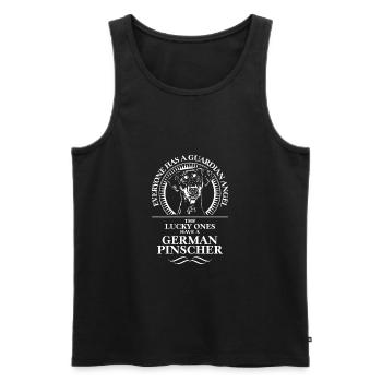 GERMAN PINSCHER Guardian Angel saying WILSIGNS - Men's Premium Organic Tank Top - black - Front - Michal (187cm)