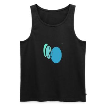 Circles - ellipses #3 - playing with geometry - Men's Premium Organic Tank Top - black - Front - AI Model Male 178 light (178cm)