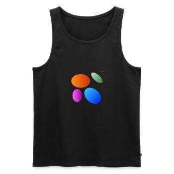 Circles - ellipses #4 - playing with geometry - Men's Premium Organic Tank Top - black - Front - AI Model Male 178 light (178cm)