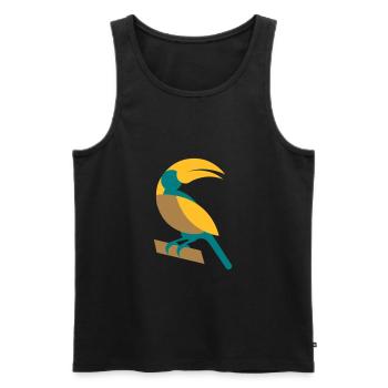 Geometric toucan - Men's Premium Organic Tank Top - black - Front - AI Model Male 178 light (178cm)