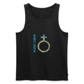planet erde e 4 - Männer Premium Bio Tank Top - Schwarz - Vorne - Michal (187cm)