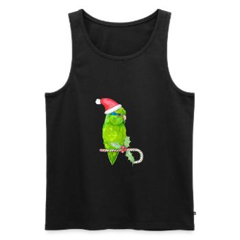 Christmas green forpus - Men's Premium Organic Tank Top - black - Front - AI Model Male 178 light (178cm)