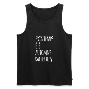 printemps été automne raclette - Débardeur bio Premium Homme - noir - Devant - Michal (187cm)