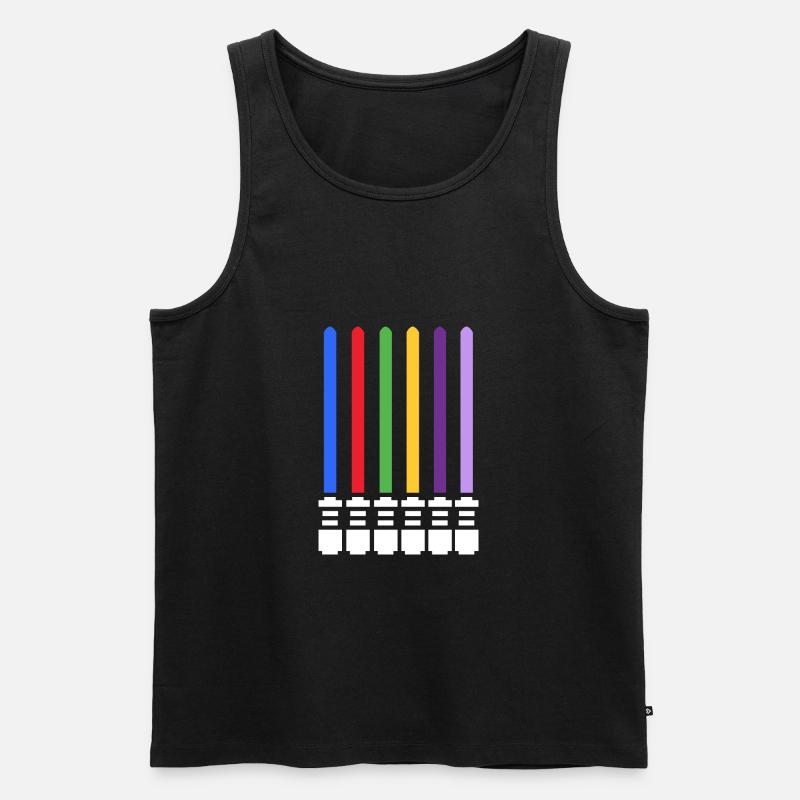 Lichtschwert - Männer Premium Bio Tank Top - Schwarz