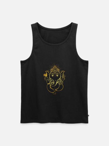 Genesh Ganesha Elefant Hindu Gud Gud Yoga Indien - Herre Premium økologisk tanktop - sort
