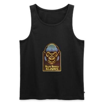 blue berry blades affe robot - Männer Premium Bio Tank Top - Schwarz - Vorne - AI Model Male 178 light (178cm)