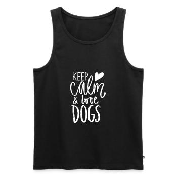 Gardez le calme et aimez les chiens - Débardeur bio Premium Homme - noir - Devant - Michal (187cm)