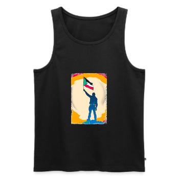 Palästina-Flagge Lebt Materie P7 - Männer Premium Bio Tank Top - Schwarz - Vorne - AI Model Male 178 light (178cm)